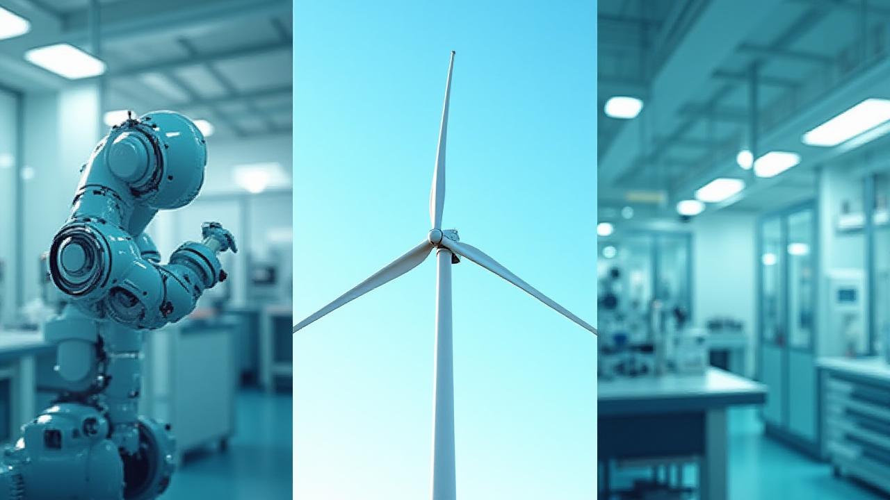 Composite showing Oklahoma industries including energy, agriculture, and high-tech manufacturing.